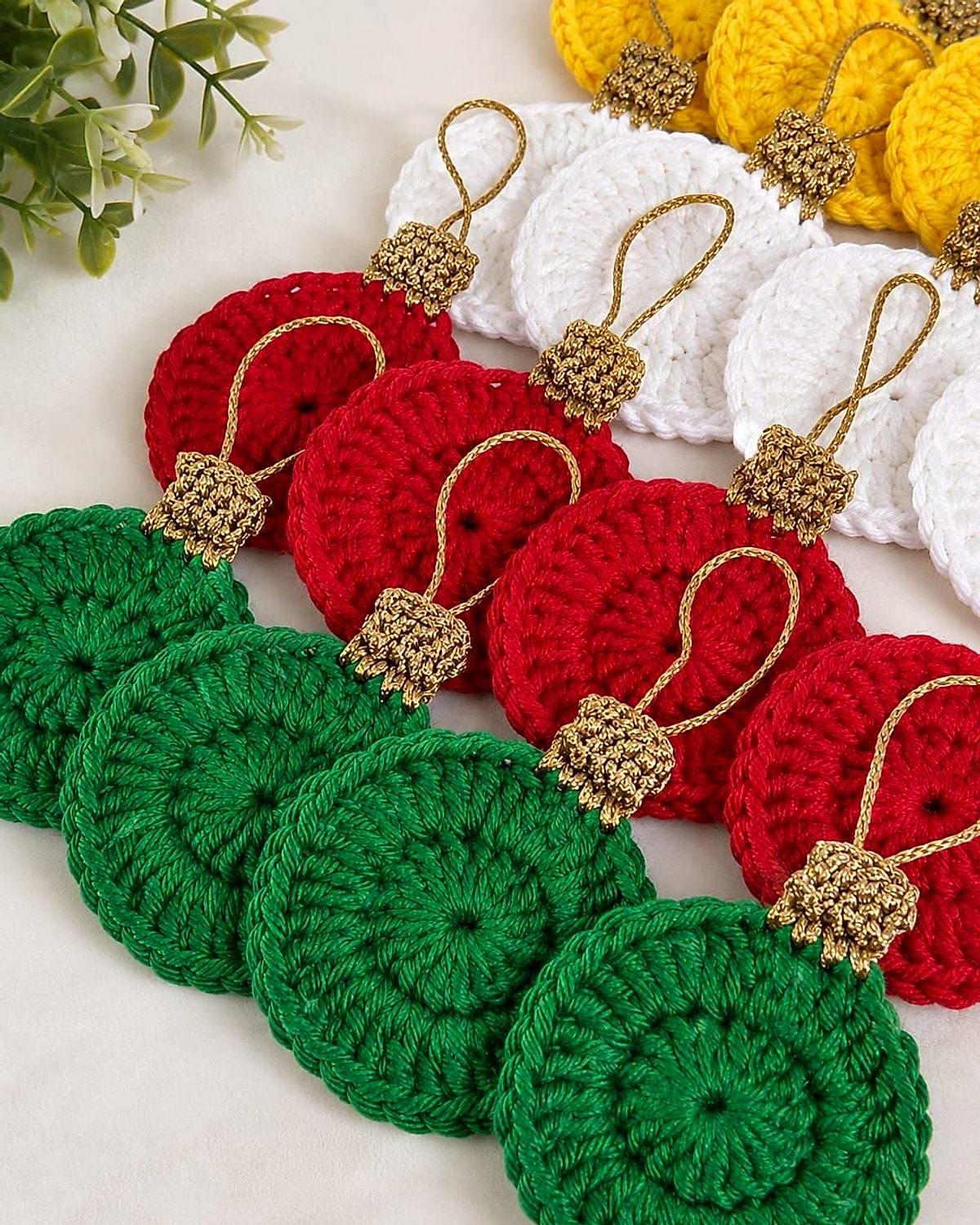 Bolinhas de Natal, enfeite de Natal de crochê