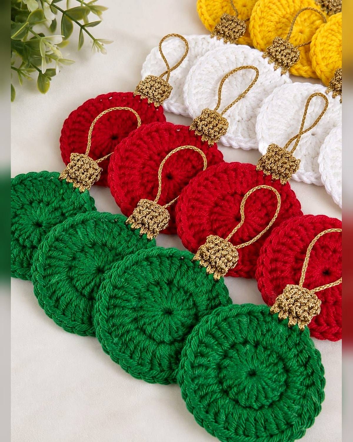 Bolinhas de Natal, enfeite de Natal de crochê