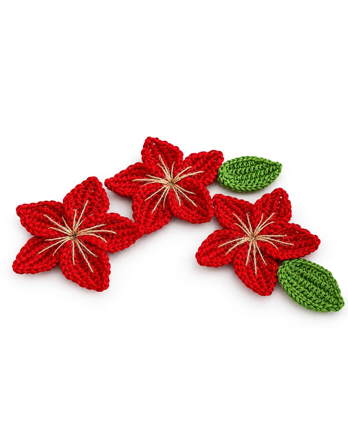 Flores de Natal, enfeite de Natal de crochê
